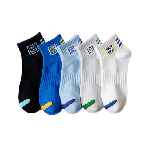  Socks Men's Short Socks Autumn Waist Absorbent Men's Letter Short Tube Low-cut Sports Shallow Mouth Men's Boat Socks Wholesale