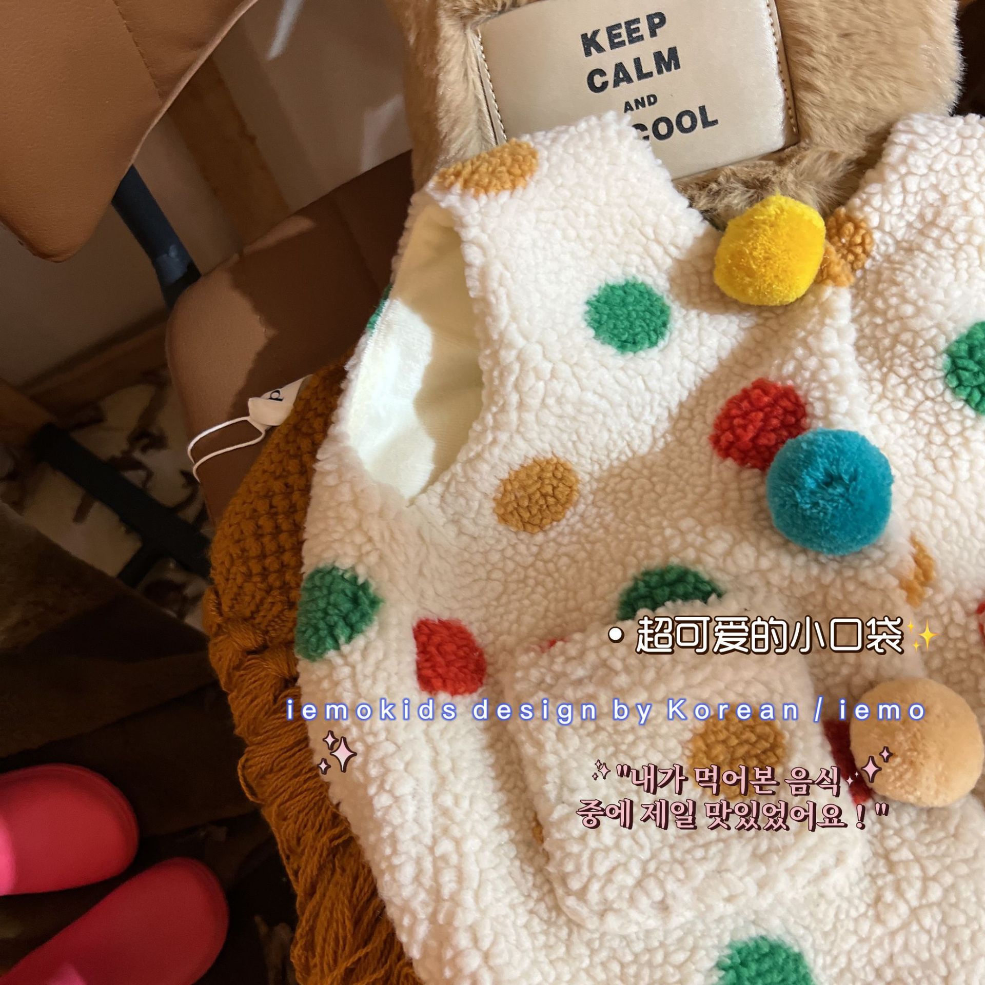 Otoño e Invierno nueva Corea del Sur ropa para niños niñas pequeñas y medianas bolsillo de felpa lana de cordero color sólido lunares chaleco forrado de lana chaleco