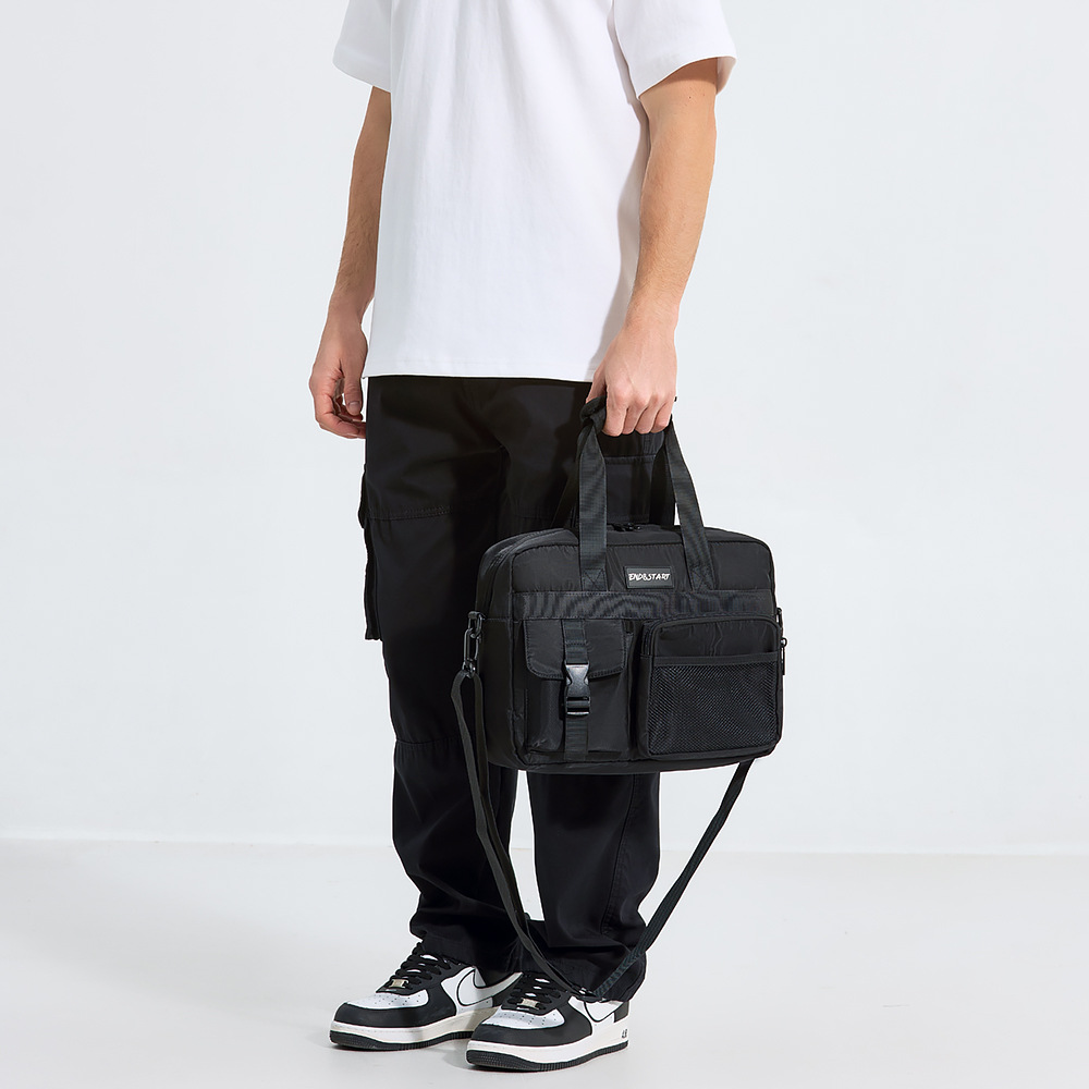 Men's trendy crossbody bag, Japanese-style, large capacity, casual, single-shoulder bag, work bag, student messenger bag