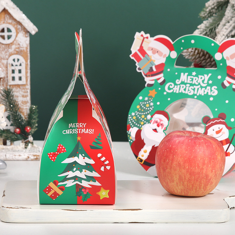 Venta directa de Navidad Apple caja ventana portátil Nochebuena Apple caja creativa regalo de los niños caja de la fruta de Navidad
