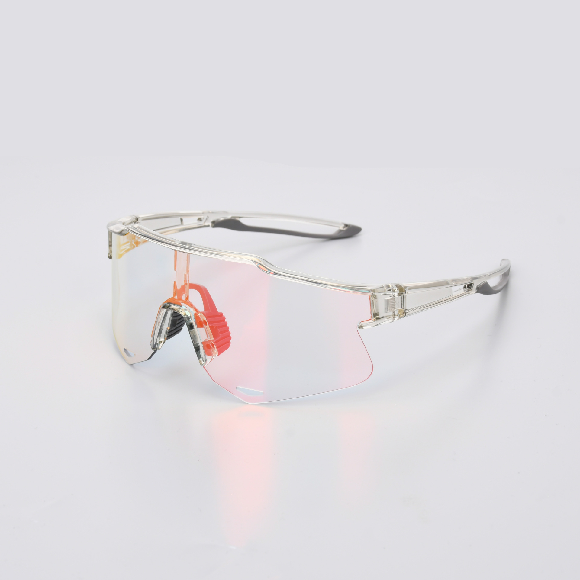 밝고 투명한 회색 프레임 회색 다리 꼬리 전체 빨간색 변색 (단일 조각)