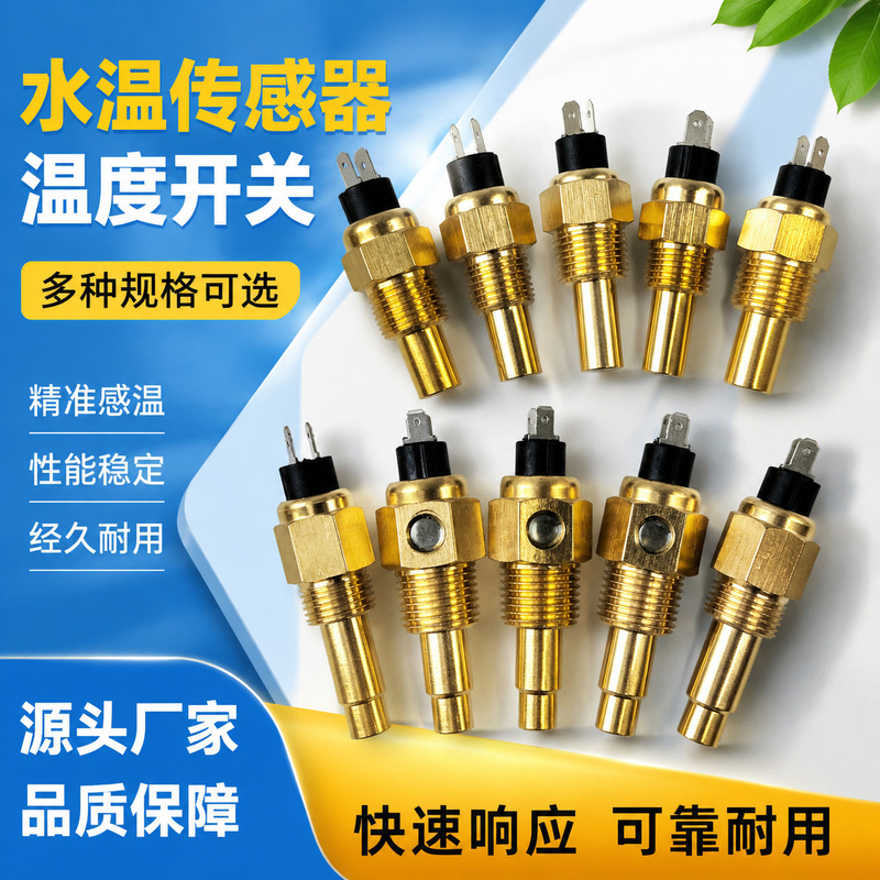 Generator set engine 1/2NPT water temperature sensor, all-copper temperature sensing plug, high-temperature resistant, direct supply from manufacturer Generator set engine 1/2NPT water temperature sensor, all-copper temperature sensing plug, high-temperature resistant, direct supply from manufacturer