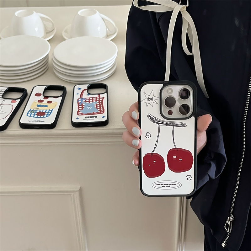 Línea dos cerezas-borde negro one