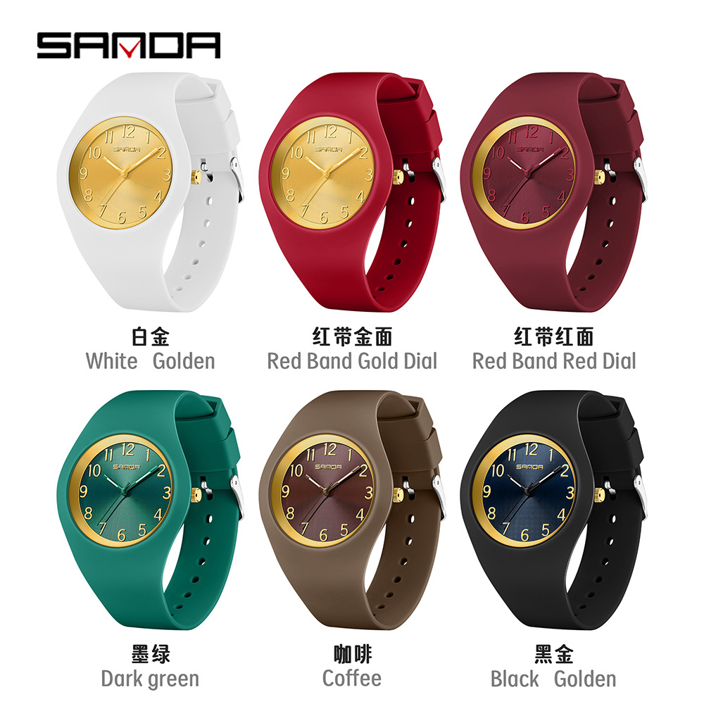 sanda sanda reloj electrónico de moda simple reloj electrónico estudiante correa de silicona impermeable mano unidireccional