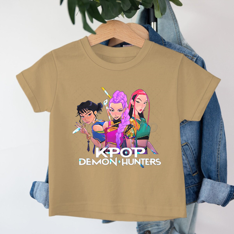 クロスボーダー KPop デーモンハンターデーモンハンターグループプリントコットン Tシャツ夏のファッション子供カジュアル半袖|undefined
