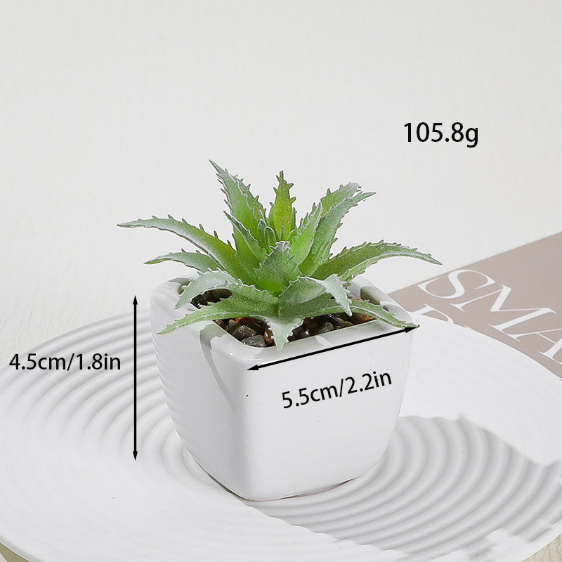 Simulación transfronteriza de porcelana floc de macetas pequeñas macetas verdes de mesa decoración ornamentos artesanías bonsai spot directo