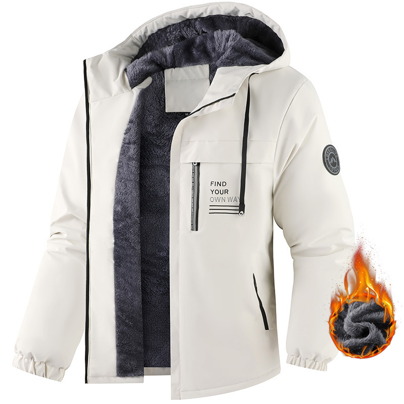 Cross-border autumn and winter hooded cotton jacket, warm and cold-resistant, with fleece lining, thickened, trendy casual cotton coat, couple's jacket, European size