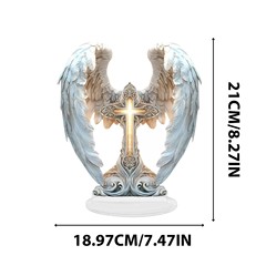 一件2D亚克力，亚马孙热弯，跨境天使插牌摆件（含底座）