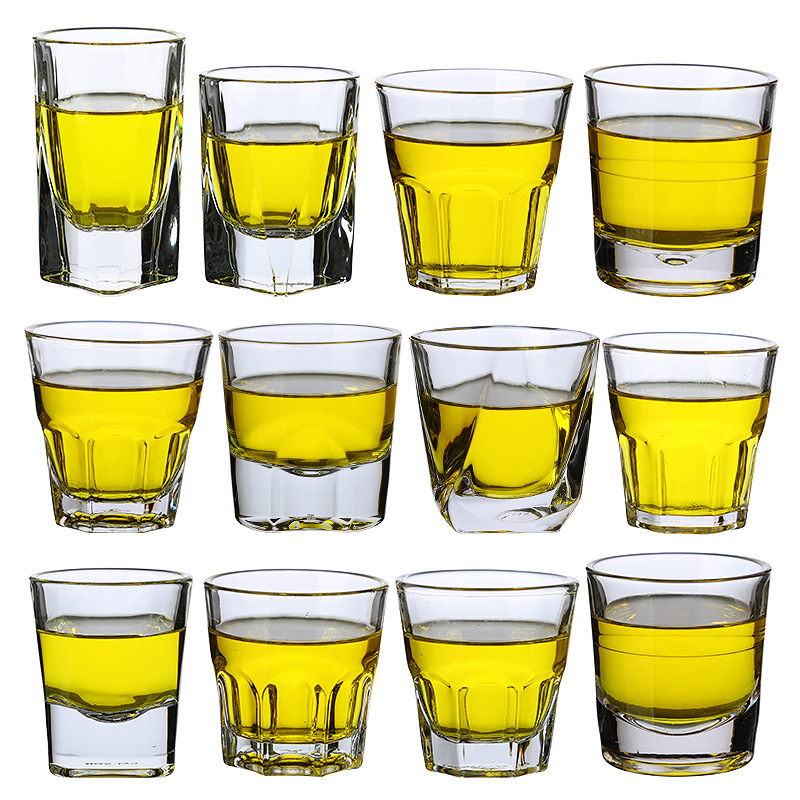 Tempered Cup Glass Beer Cup Octagonal Cup Heat-Resistant Tea Cup Spirit Cup Whiskey 0.1kg Cup Bar Ktv
