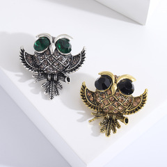 Korean Creative Retro Owl Brooch Fashion Personality Women's Flowered Knit Top Pin Closure Sweater Coat Accessory
