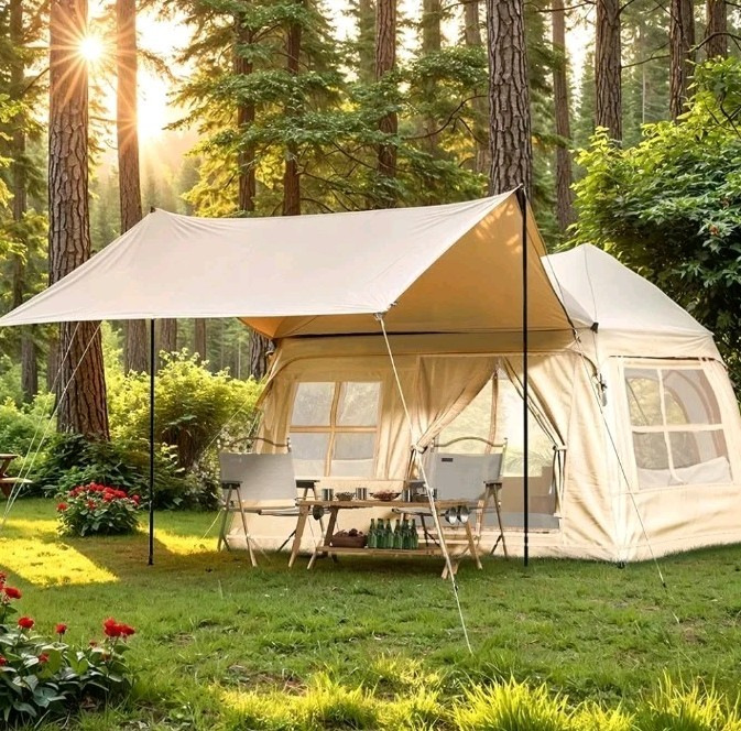 Inflatable roof tent for outdoor camping, SUV, tank, off-road, self-driving tours, car camping, foldable car tent