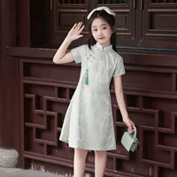 Красивое летнее платье Cheongsam для девочек династии Хань, новое платье в китайском стиле 2025 года, новая улучшенная одежда в китайском стиле для девочек