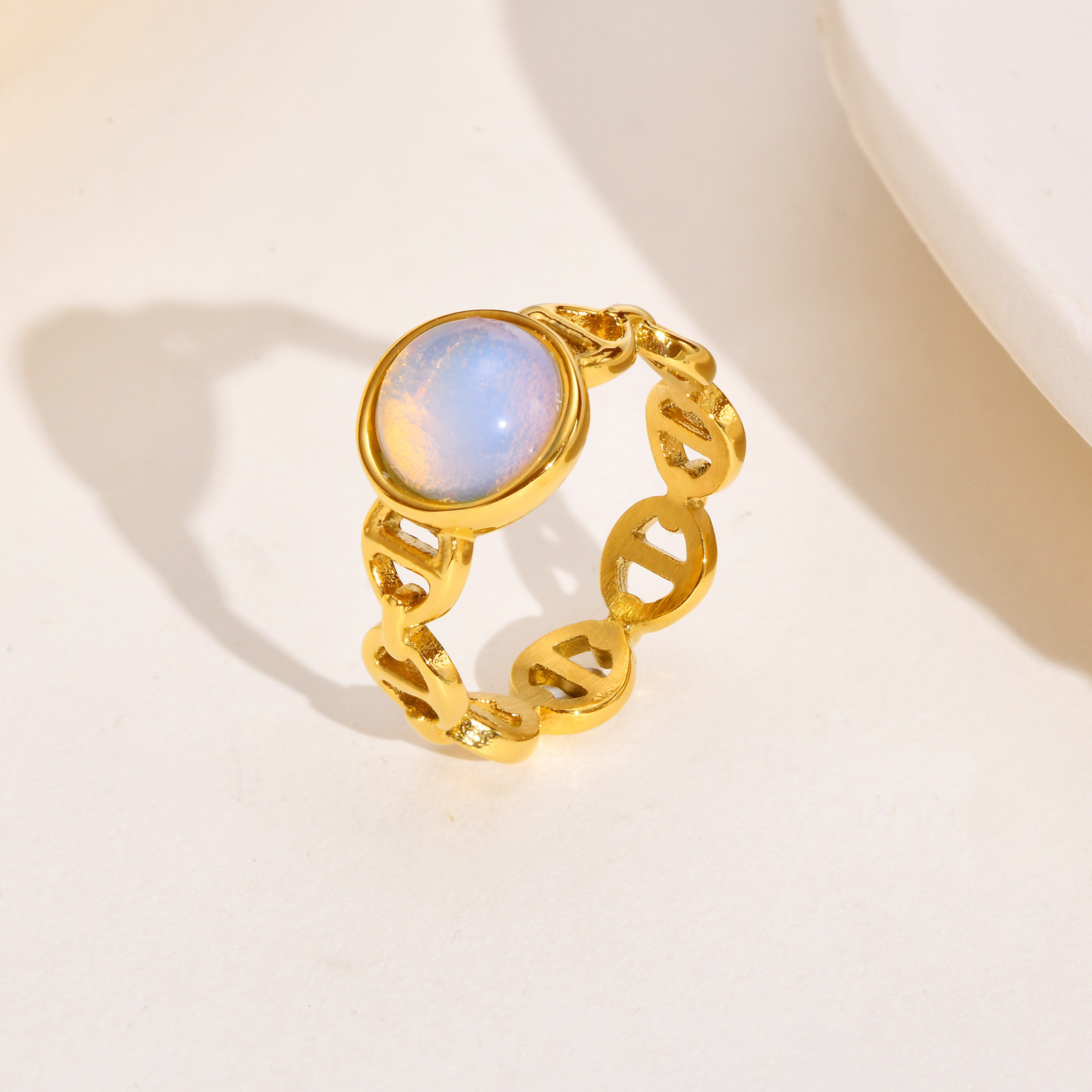 Fashion Geometric Metal Plating Opal Women's Rings display picture 3