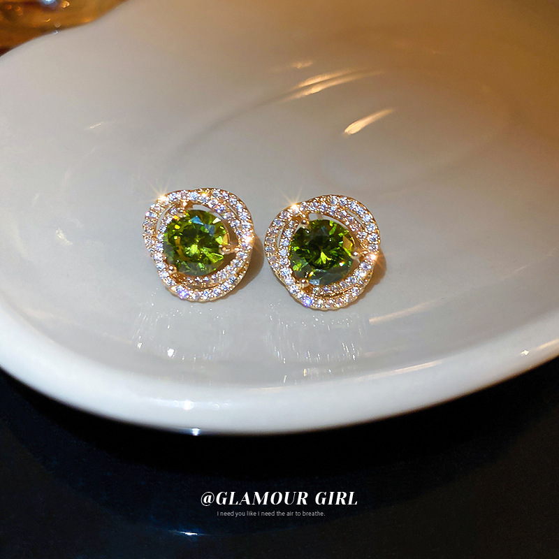 Aguja de plata ZIRCON flor pendientes huecos Francés Retro Luz de lujo de alto grado pendientes nicho temperamento pendientes del todo-fósforo para las mujeres