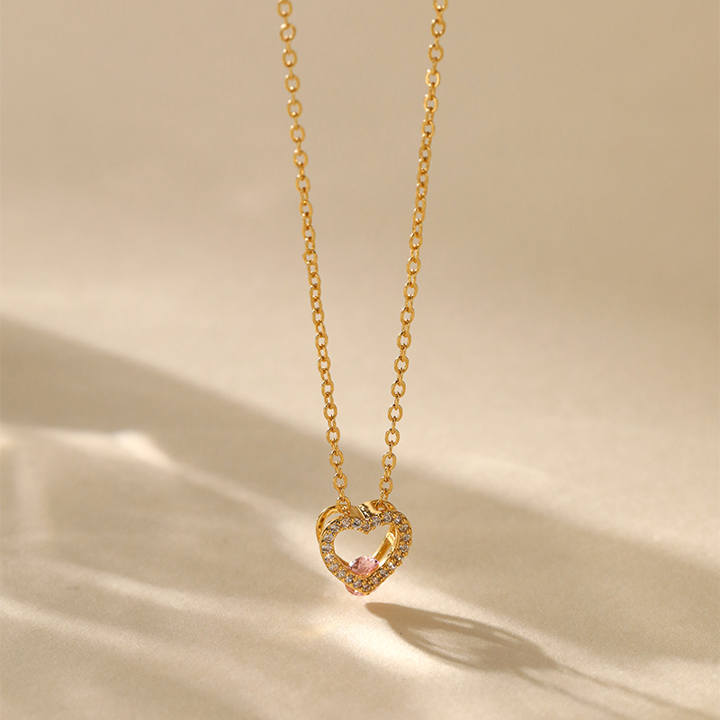 8g Weight 18K Gold Plated Plating Material Copper Pendant Material Zircon Inlay Material Pendant Necklace Classification Copper Chain Material cable chain Chain Type 1 Piece Quantity Daily Occasion Copper Material Heart Shape, Flower, Bow Knot Pattern Women's Gender Inlay Design Sweet Style Copper 18K Gold Plated Inlay Heart Shape Flower Bow Knot Zircon Pendant Necklace 39