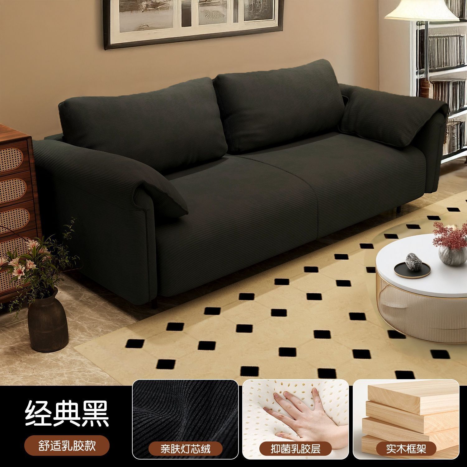 沙发出租房屋卧室服装店简易公寓客厅网红双人三人布艺小户型沙发