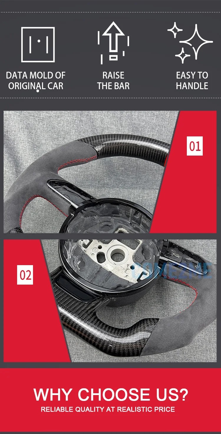 Carbon fiber steering wheel suitable for Audi A4 A5 A6 A7 Q3 Q5 Q7 flat-bottom sports steering wheel