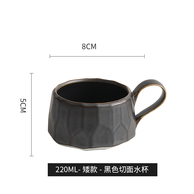 Con utensilios de comida de montaña y río, taza de fideos de corte de cerámica de estilo nórdico, taza de café de hotel personalizado, taza de pareja, regalo