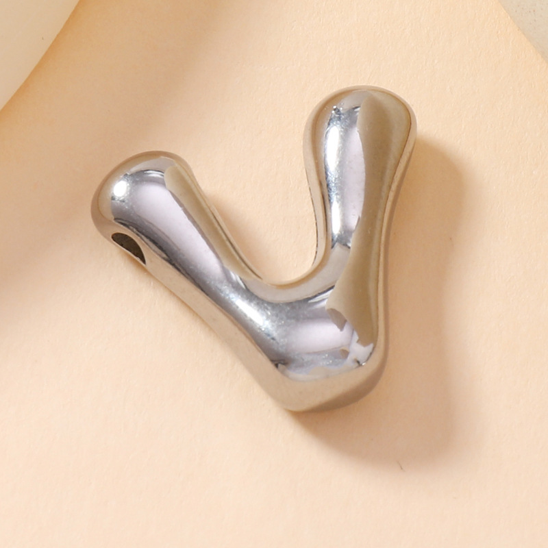 Colgante de estilo europeo y americano de acero inoxidable mini burbuja colgante de letras inglesas accesorios DIY joyas