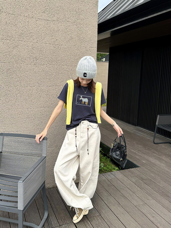 黎诺早秋新款韩系卡通小马翻边短袖T恤女2025减龄显瘦刺绣上衣ins|undefined