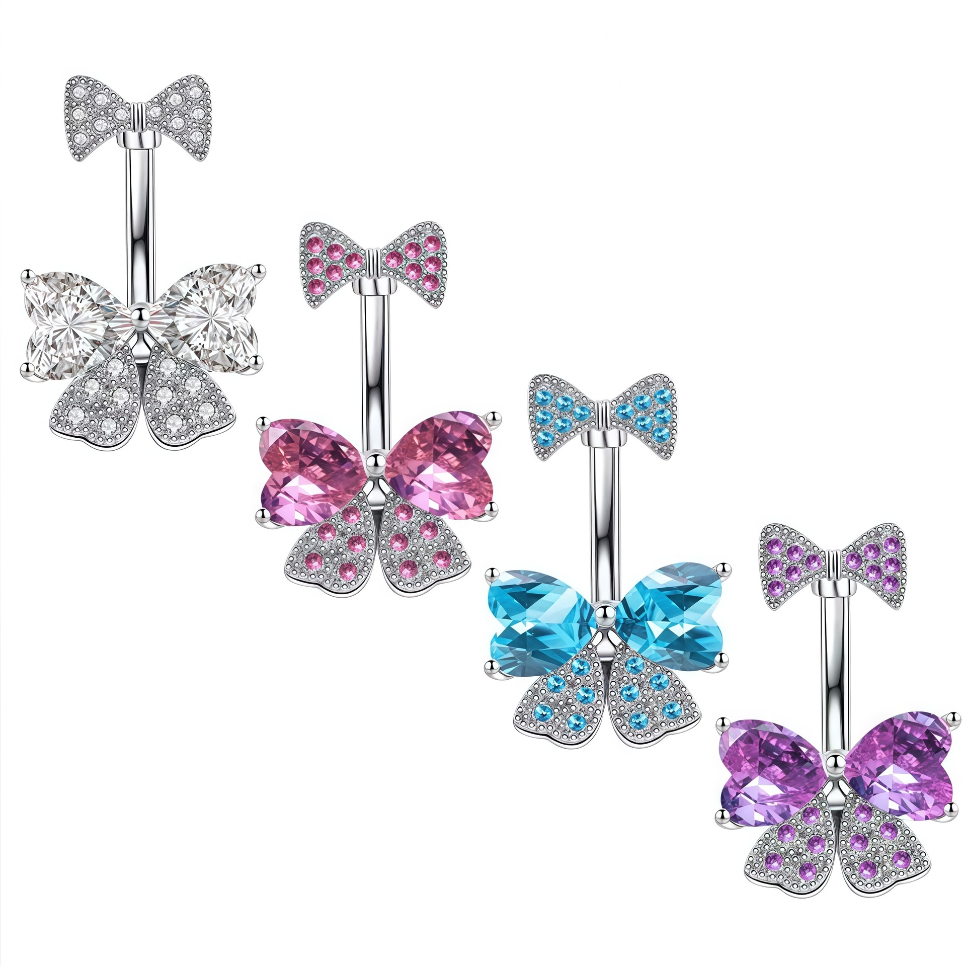 Navelpiercing strik met zirkonia en koper sieraden voor dames_voghion.com
