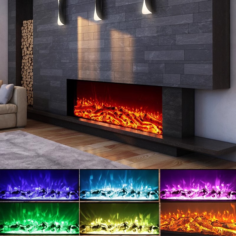 American-style electronic fireplace simulation fire embedded decorative atmosphere living room fake flame heater TV cabinet floor