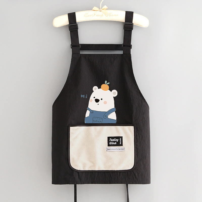 新型ファッションかわいい防水エプロン家庭用キッチン料理ウエスト花屋飲食専用作業服印字|undefined