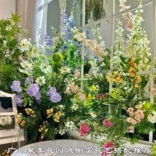 网红莫奈花园风橱窗花艺软装仿真花批发门头花艺装饰婚庆拍摄造景