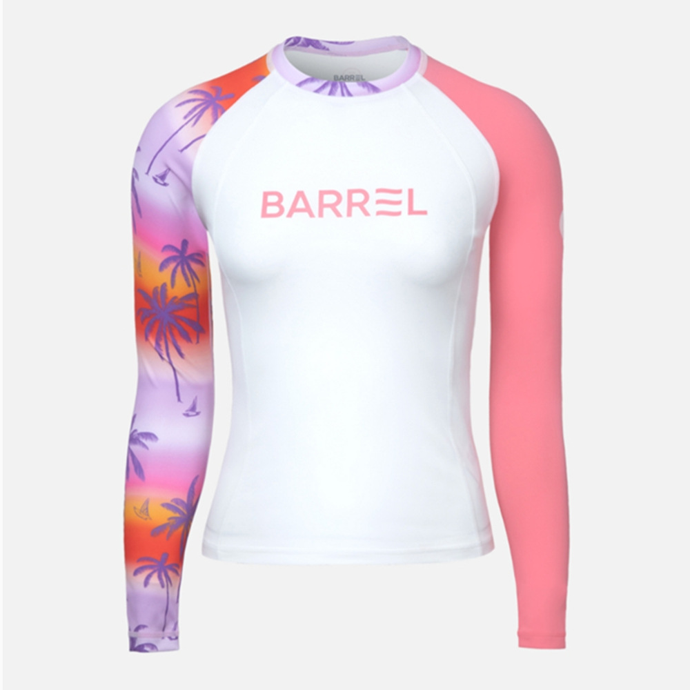Cross Border BARREL Women's Diving Suit Beach Sun Protection Swimsuit Long Sleeve Top Surf UPF50 Quick Dry Sportswear