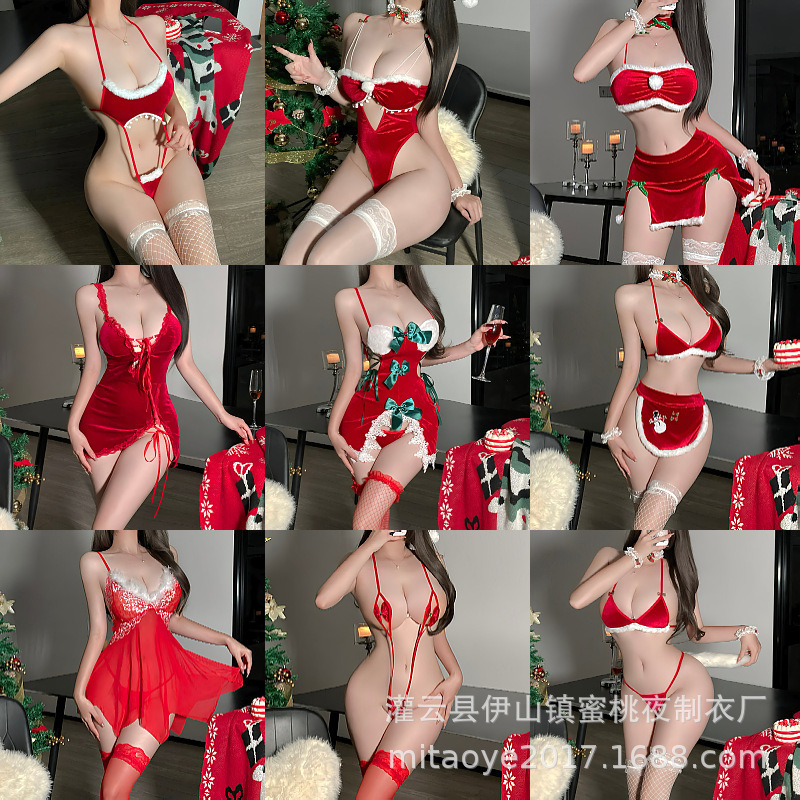 Sexy Lingerie Sexy Three-point Christmas Uniform Elk Cosplay Korean Velvet New Year Christmas Bikini