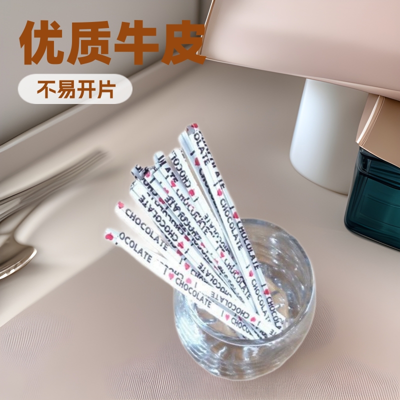 牛皮纸白底红心印字 蛋糕甜品面包礼品塑料包装袋封口 扎带扎丝