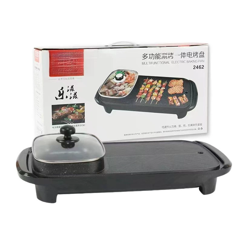 Многофункциональная ш basement shabu-baked all-in-one электрическая горшок, испекать испечь all-in-one квадратная электрическая противень для выпечки пан барабекю