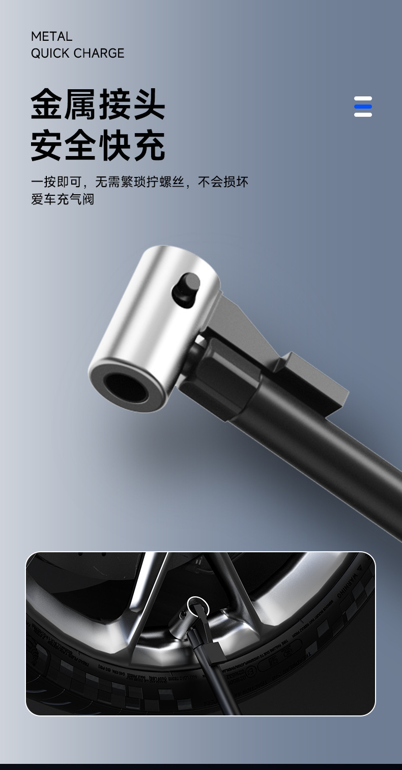 Multi-Purpose Car Wireless Vacuum Cleaner, Outdoor Emergency Portable Smart Tire Inflator, Digital Display Air Pump