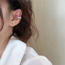 韩国复古法式小巧交叉锆钻耳夹小众设计高级感耳饰耳骨夹无耳洞女