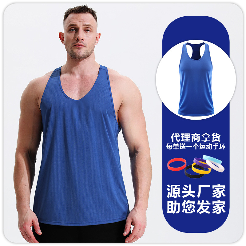 Hombres fitness ocio rápido secado respirado chaleco I entrenamiento muscular carrera profesional de maratón ropa de musculación image 9