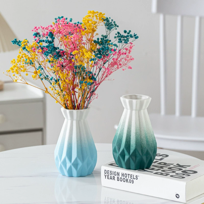 Dehua матовый вертикальный узор креативная простая Бытовая Керамическая ваза украшения в скандинавском стиле ретро матовый белый оранжевый желтый