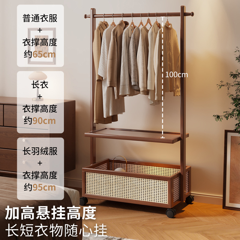 Haichuan percha de ropa dormitorio alquiler multifuncional estante doméstico percha de ropa de madera maciza percha de sombrero percha de ropa de niños personalizada image 3