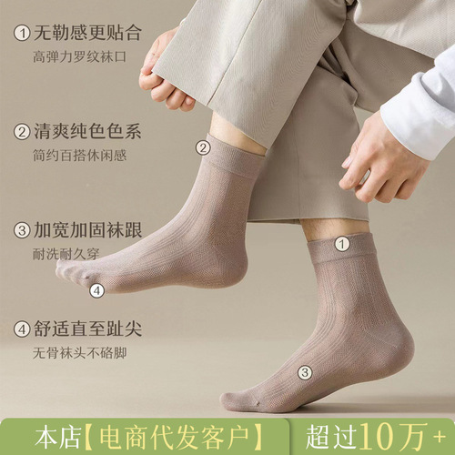 Men's Anti-Odor, Absorbent, Breathable Summer Thin 7A Antibacterial Cool Sensation Boneless Ankle Socks Wholesale