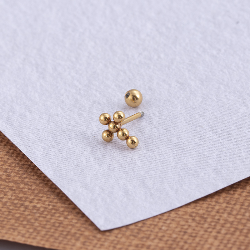 Fashion Star Moon Metal Plating Zircon Ear Studs 1 Piece