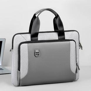 Cross-Border Business Multi-Compartment Shockproof Water Computer Bag Satchel Shoulder Notebook 15inch 17inch Large Capacity Briefcase