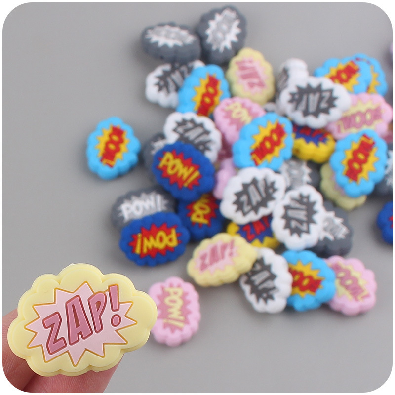 Nuevos suministros de bebé de silicona lindo explosión mordedor cuentas DIY bebé molar pezón anti-caída cadena Accesorios