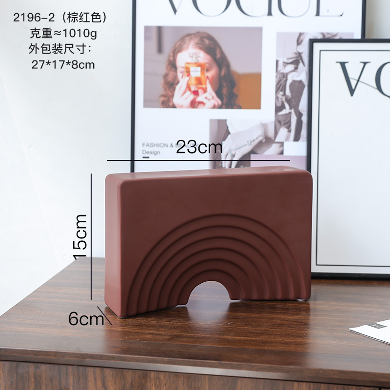 Morandi moderno vasos de cerámica estriados decoración de estudio sala de estar flor geométrica decoración de sala de alojamiento modelo