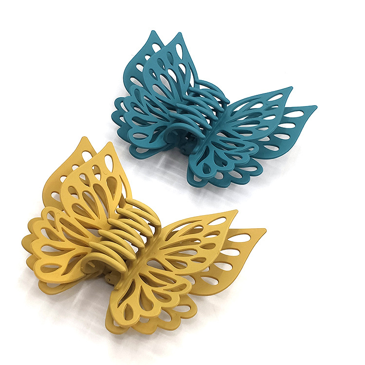 Clip de mariposa grande de doble capa esmerilado y hueco para Amazon - Pinza para el cabello, accesorio para el cabello, pinza de garra/de tiburón de moda en línea - Producto transfronterizo