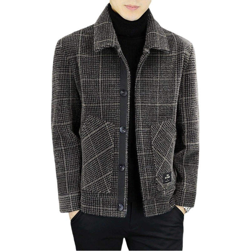 Высококачественное шерстяное пальто мужское 2023 Новая Повседневная куртка с лацканами, осенне-зимнее деловое шерстяное пальто, утолщенная мода на флисовой подкладке