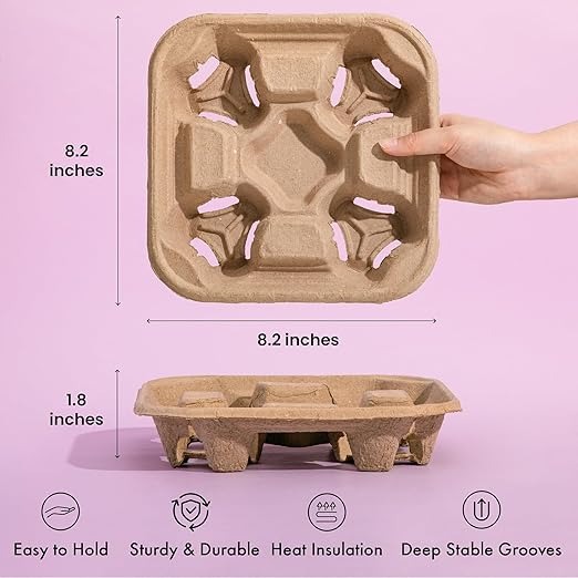 GM4 pulpa desechable desgarrable ecológica cuatro tazas de 8 tazas de té rey varios soporte de tazas dobles desmontables grueso mayorista bajo precio image 5