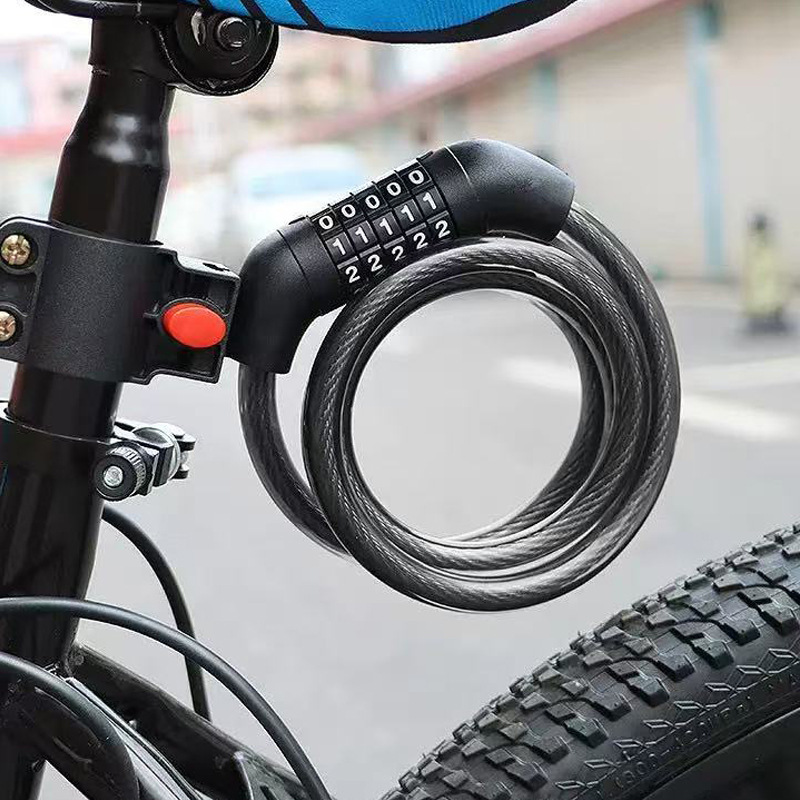 Bicycle lock anti-theft combination lock mountain bike portable car lock electric car lock chain lock bicycle accessories