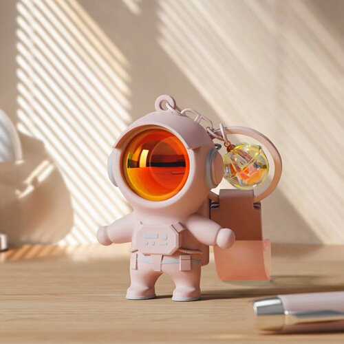 Genuine Astronaut Sunset Keychain Pendant Female Cartoon Car Keychain Pendant Valentine's Day Small Gift Wholesale