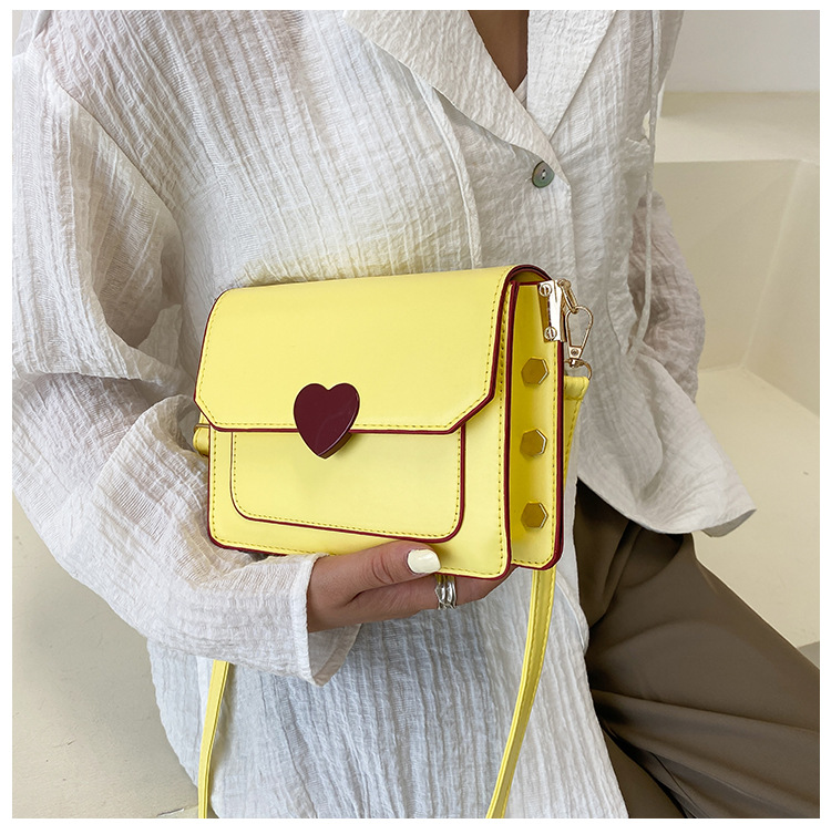 448g Weight Magnetic Buckle Closure Type Single Shoulder Strap Strap Type Crossbody Bag Bags Type Shopping Occasion Pu Leather Material Solid Color Pattern All Seasons Season Women's Gender Streetwear Style Square Shape Medium Size Women's Medium Pu Leather Heart Shape Solid Color Streetwear Square Magnetic Buckle Crossbody Bag 9