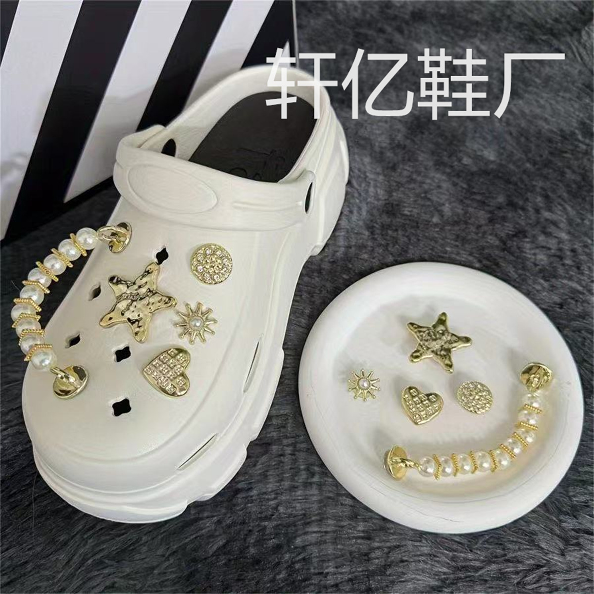 Nuevo ramo, zapatos de flores, agujeros de flores, accesorios de perlas tridimensionales de alta calidad, accesorios de bricolaje decorativos, zapatos de fragancia desmontables