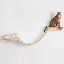 壁挂式猫架猫吊床实木家居墙上悬挂式猫树梯猫跳台猫窝